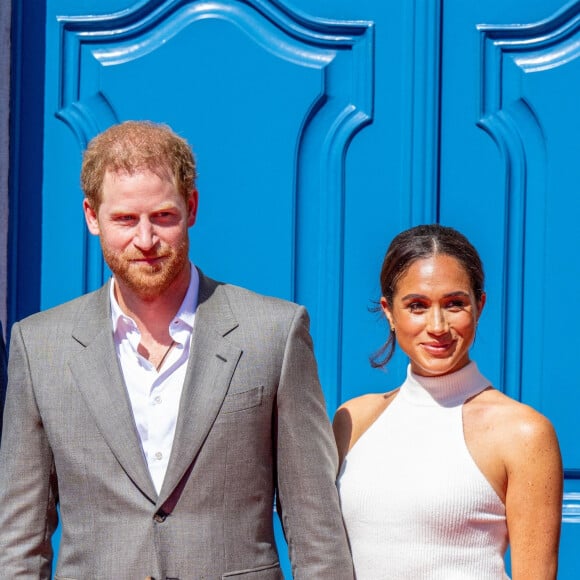 Le prince Harry, duc de Sussex et Meghan Markle, duchesse de Sussex, arrivent à l'hôtel de ville pour l'événement Invictus Games Dusseldorf 2023 One Year to Go, à Düsseldorf, Allemagne, le 6 septembre 2022. 