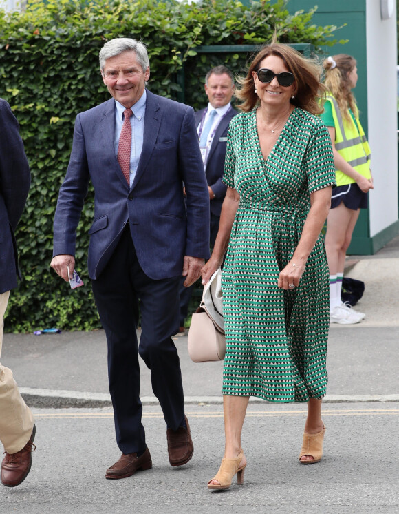 Carole et Michael Middleton - People au tournoi de tennis de Wimbledon à Londres le 10 juillet 2019. 