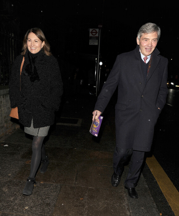 Carole Middleton et son mari Michael Middleton - La famille Middleton à la sortie de l'église St Luke à Londres. Le 4 décembre 2018 