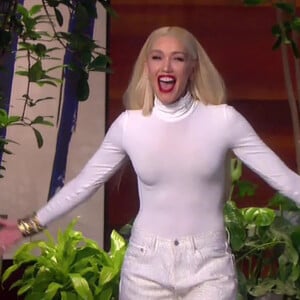 Gwen Stefani sur le plateau de l'émission "The Ellen Show" à Los Angeles, le 6 avril 2022. 