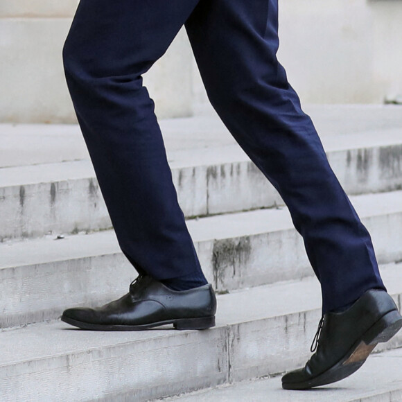 Le président français reçoit Edouard Philippe, Premier ministre - Entretien suite au travail mené pour déterminer et préciser les priorités essentielles qui dans ce moment font consensus ou qui émergent au Premier rang des préoccupations des Français. Palais de l'Elysée, Paris, France, le 2 juillet 2020. © Stéphane Lemouton / Bestimage 