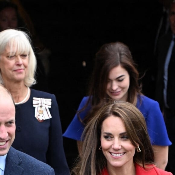 Le prince William, prince de Galles, et Kate Middleton lors de leur visite à l'église St Thomas à Swansea, Royaume Uni, le 27 septembre 2022.