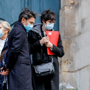 Gautier Capuçon, Marie-Claude Pietragalla - Arrivées aux obsèques du danseur étoile Patrick Dupond en l'église Saint-Roch à Paris, le 11 mars 2021.