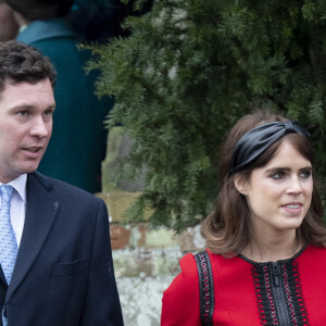 La princesse Eugénie d'York et son mari Jack Brooksbank - La famille royale britannique se rend à la messe de Noël à l'église Sainte-Marie-Madeleine à Sandringham, le 25 décembre 2018. 