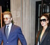 David et Victoria Beckham quittent leur hôtel pour aller dîner à New York, le 11 octobre 2022. 