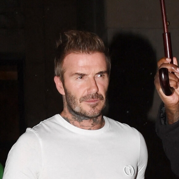 David Beckham et sa femme Victoria Beckham - Sorties de l'after party du défilé Victoria Beckham lors de la Fashion Week de Paris (PFW), France, le 30 septembre 2022. 