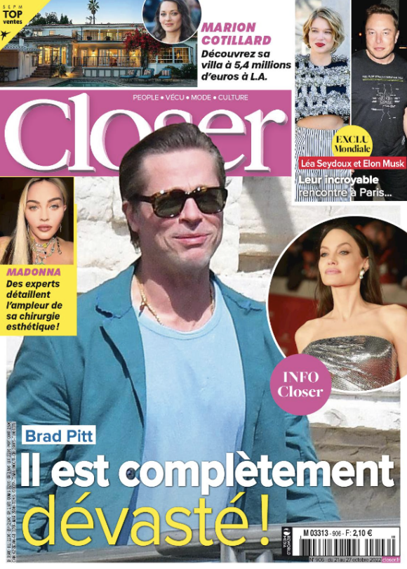 Couverture du nouveau numéro du magazine "Closer"