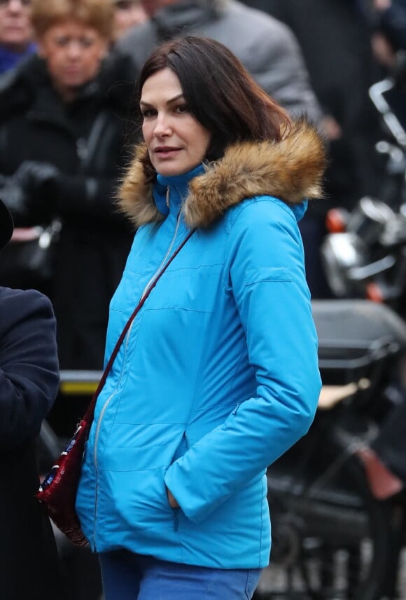 Helena Noguerra aux obsèques de Michou en l'église Saint-Jean de Montmartre à Paris. Le 31 janvier 2020.