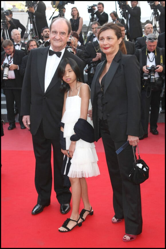 Pierre Lescure avec sa femme Frédérique et leur fille Anna-Rose au Festival de Cannes 2010