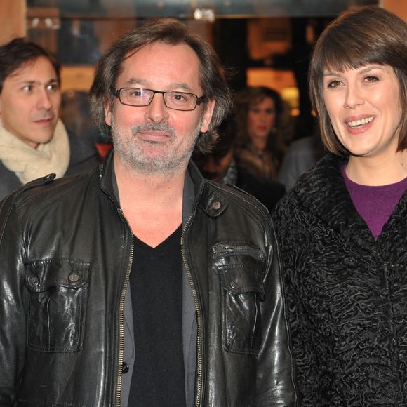 Naissance - Christophe Alévêque et Serena Reinaldi parents d'un petit garçon prénommé Marcello - Christophe Aleveque et sa compagne Serena Reinaldi - Soiree "Mariage pour tous" au Theatre du Rond Point a Paris le 27 Janvier 2013.