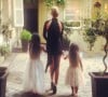Laeticia Hallyday et ses deux filles, Jade et Joy, en route pour assister au mariage de Robert Pirès et Jessica Lemarié à Paris le 7 juin 2013