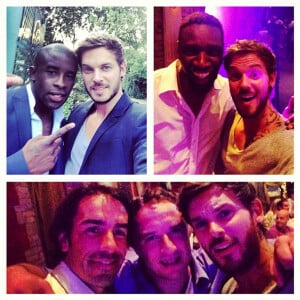 M. Pokora, Rio Mavuba, Omar Sy et Robert Pirès le 7 juin 2013 à Paris lors du mariage de Robert Pirès avec Jessica Lemarié