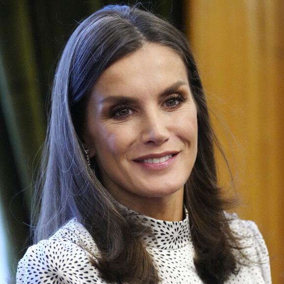 La reine Letizia d'Espagne reçoit les lauréats du 30ème Prix Princesse des Asturies à l'hôtel Reconquista à Oviedo, Espagne, le 28 octobre 2022. 