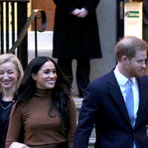 Le prince Harry, duc de Sussex, et Meghan Markle, duchesse de Sussex, en visite à la Canada House à Londres le 7 janvier 2020.