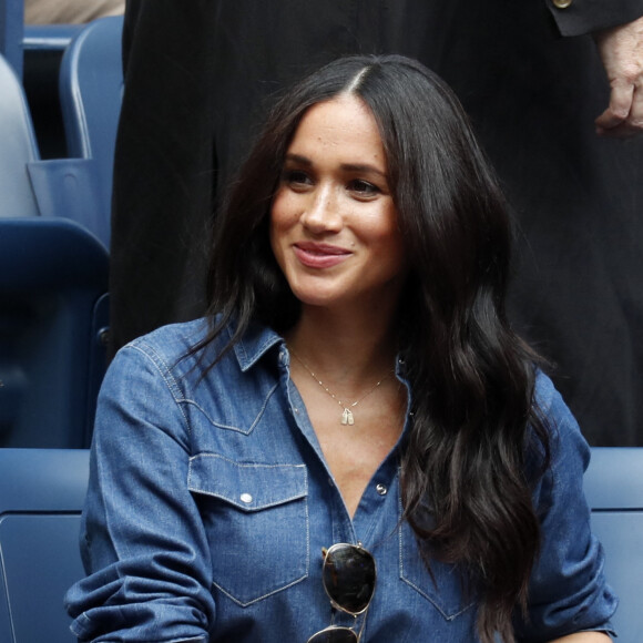 Meghan Markle dans les tribunes de la finale femme du tournoi de l'US Open 2019 au Billie Jean King National Tennis Center à New York.