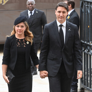 Justin Trudeau et son épouse Sophie Trudeau au service funéraire à l'Abbaye de Westminster pour les funérailles d'Etat de la reine Elizabeth II d'Angleterre le 19 septembre 2022. © Geoff Pugh / PA via Bestimage
