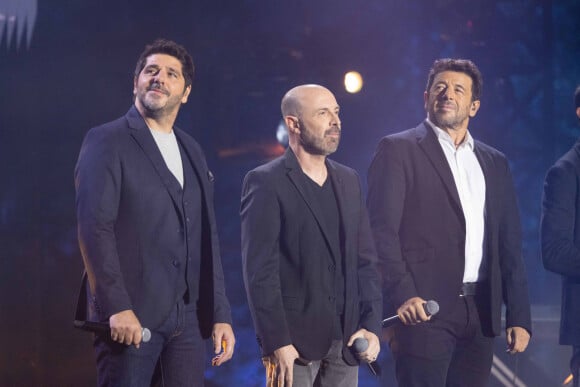 Patrick Fiori, JC Papi, Patrick Bruel - Enregistrement de l'émission "Embarquement immédiat" au théâtre de verdure du Casone à Ajaccio, diffusée le 4 novembre sur France 3. Le 11 octobre 2022. © Olivier Sanchez / Bestimage.