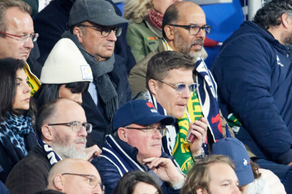 Jean-Edouard Lipa - Personnalités dans les tribunes du match de rugby "France vs Australie" au Stade de France à Paris. Le 5 novembre 2022 