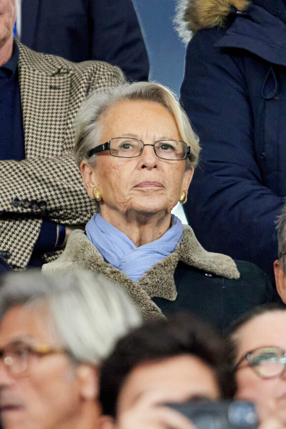 Michèle Alliot-Marie - Personnalités dans les tribunes du match de rugby "France vs Australie" au Stade de France à Paris. Le 5 novembre 2022 