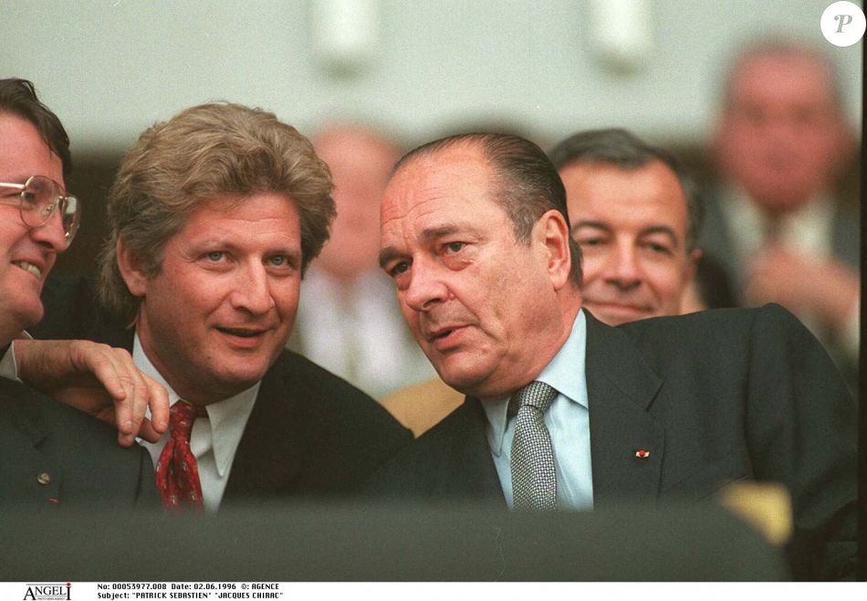  Patrick Sébastien et Jacques Chirac en tribunes. 