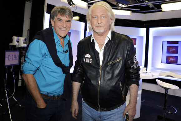 Tex et Patrick Sébastien lors de l'enregistrement de l'émission "Chez Jordan". Paris, le 4 octobre 2022. © Cédric Perrin/Bestimage