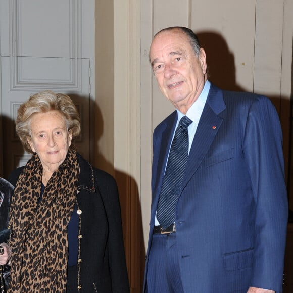 Bernadette Chirac et son mari Jacques Chirac au Sénat à Paris. Le 16 mars 2010.