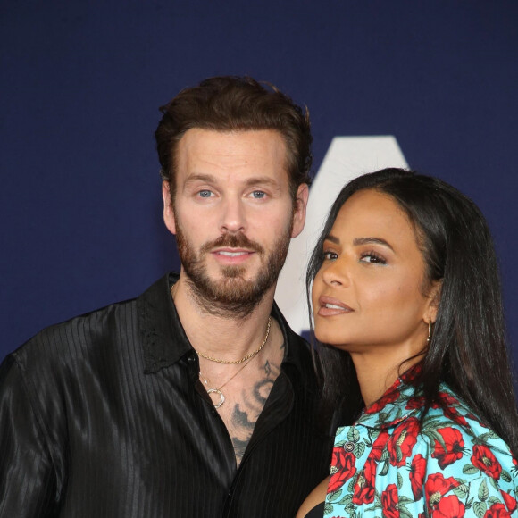 Matt Pokora et sa femme Christina Milian lors de la première du film "Ambulance" à Los Angeles. 