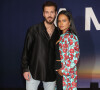 Matt Pokora et sa femme Christina Milian au photocall lors de la première du film "Ambulance" à Los Angeles le 4 avril 2022. 
