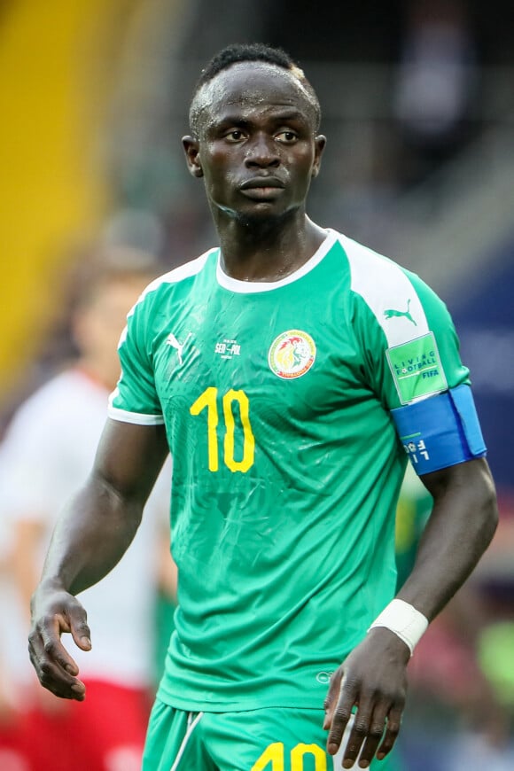 Sadio Mané - Match de coupe du monde du Sénégal contre la Pologne au Stade Spartak à Moscou, Russie.