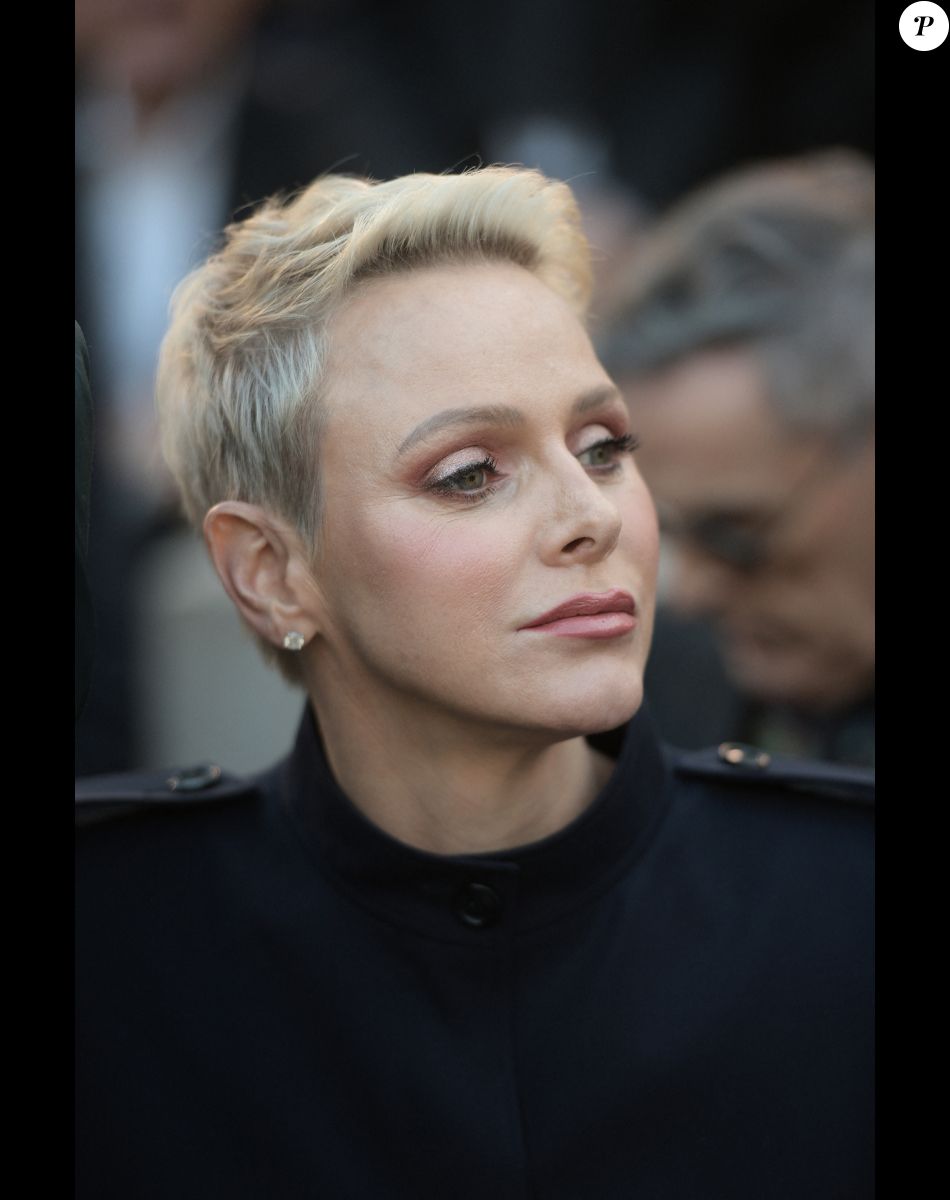 La princesse Charlène de Monaco au défilé Akris lors de la Fashion Week de Paris (PFW). © Giancarlo Gorassini / Bestimage