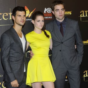 Taylor Lautner, Kristen Stewart et Robert Pattinson - Avant-Premiere du film Twilight "Breaking Dawn 2" a Madrid, le 15 novembre 2012. 