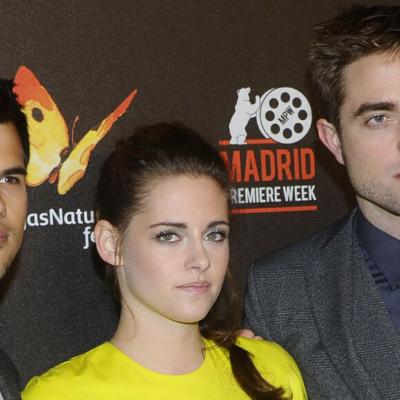 Taylor Lautner, Kristen Stewart et Robert Pattinson - Avant-Premiere du film Twilight "Breaking Dawn 2" a Madrid, le 15 novembre 2012. 