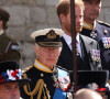 Le roi Charles III d'Angleterre, le prince Harry, duc de Sussex - Sorties du service funéraire à l'Abbaye de Westminster pour les funérailles d'Etat de la reine Elizabeth II d'Angleterre. Le 19 septembre 2022 