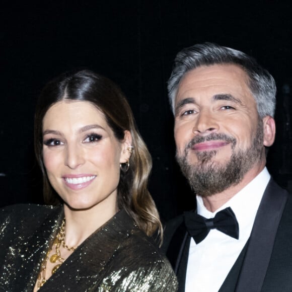 Olivier Minne et Laury Thilleman en backstage lors la 37ème cérémonie des Victoires de la musique à la Seine musicale de Boulogne-Billancourt, le 11 février 2022. © Cyril Moreau / Tiziano Da Silva / Bestimage.