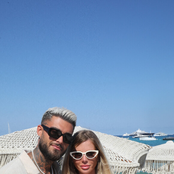 Exclusif - Thibault Garcia et sa compagne Jessica Thivenin (Les Marseillais) - Hublot fête l'arrivée de la nouvelle Big Bang Unico à la boutique de Saint-Tropez au restaurant Verde Beach à Ramatuelle, Côte d'Azur, France, le 12 juillet 2022. © Luc Boutria/Nice Matin/Bestimage