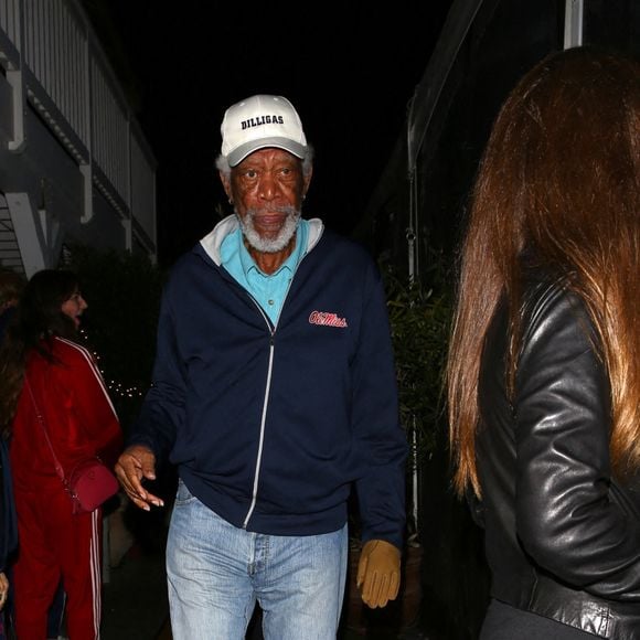 Exclusif - Morgan Freeman à la sortie du restaurant "Giorgio Baldi" à Los Angeles, le 21 octobre 2022.