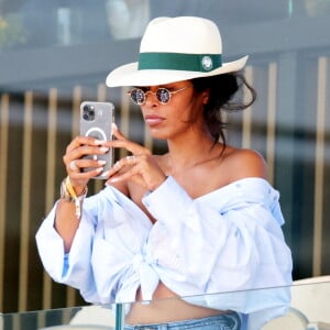 Exclusif - Ayem Nour dans les tribunes des Internationaux de France de Tennis de Roland Garros à Paris le 1er juin 2022. © Dominique Jacovides - Cyril Moreau / Bestimage