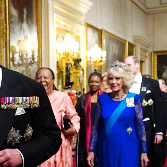 Roi Charles III et Cyril Raphimosa - Dîner officiel à Buckingham Palace à Londres en l'honneur du président sud-africain Cyril Raphimosa. Londres, 22 novembre 2022. Photo by Victoria Jones/PA Wire/ABACAPRESS.COM