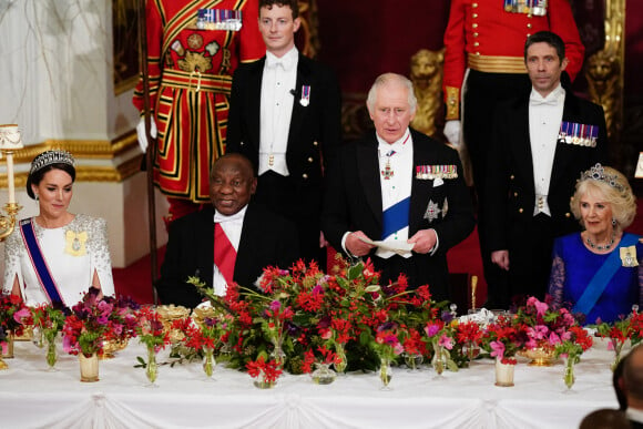 Kate Middleton, princesse de Galles, lors du dîner officiel à Buckingham Palace à Londres en l'honneur du président sud-africain Cyril Raphimosa. Londres, 22 novembre 2022. Photo by Aaron Chown/PA Wire/ABACAPRESS.COM