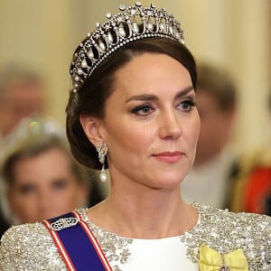 Kate Middleton, princesse de Galles, lors du dîner officiel à Buckingham Palace à Londres en l'honneur du président sud-africain Cyril Raphimosa. Londres, 22 novembre 2022. Photo by Chris Jackson/PA Wire/ABACAPRESS.COM