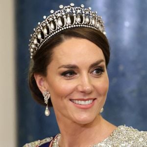 Kate Middleton, princesse de Galles, lors du dîner officiel à Buckingham Palace à Londres en l'honneur du président sud-africain Cyril Raphimosa. Londres. Photo by Chris Jackson/PA Wire/ABACAPRESS.COM