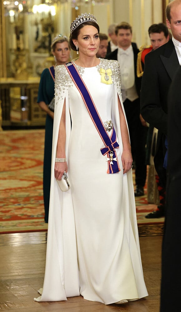 Kate Middleton, princesse de Galles, lors du dîner officiel à Buckingham Palace à Londres en l'honneur du président sud-africain Cyril Raphimosa. Londres, 22 novembre 2022. Photo by Chris Jackson/PA Wire/ABACAPRESS.COM