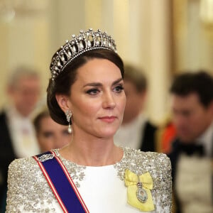 Kate Middleton, princesse de Galles, lors du dîner officiel à Buckingham Palace à Londres en l'honneur du président sud-africain Cyril Raphimosa. Londres, 22 novembre 2022. Photo by Chris Jackson/PA Wire/ABACAPRESS.COM