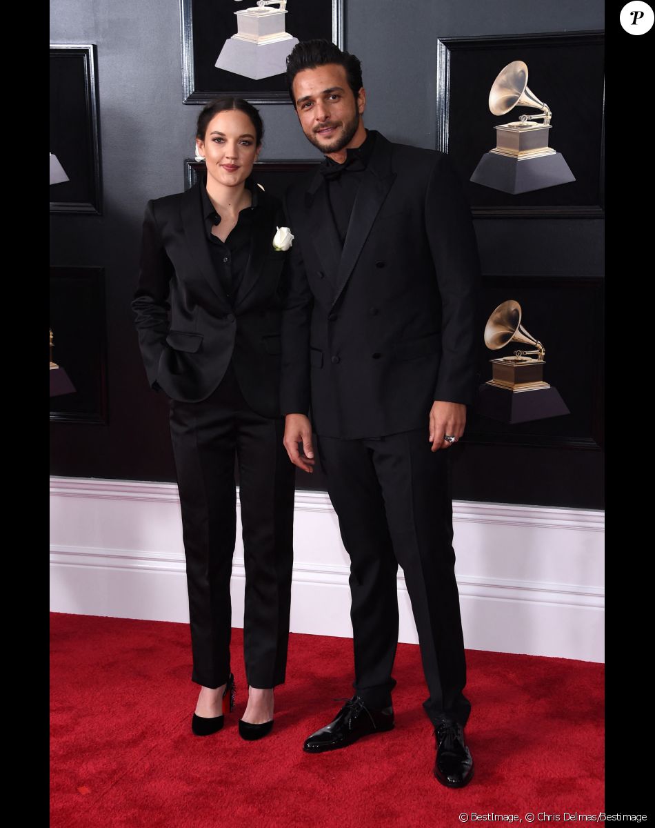 Exclusif - Jain (nommée pour le Grammy Award du meilleur clip vidéo) et son producteur Maxim Nucci (Yodelice) qui vient de terminer l'album de J. Hallyday à Los Angeles, à la 60ème soirée annuelle des Grammy Awards à Madison Square Garden à New York, le 28 janvier 2018 © Chris Delmas/Bestimage