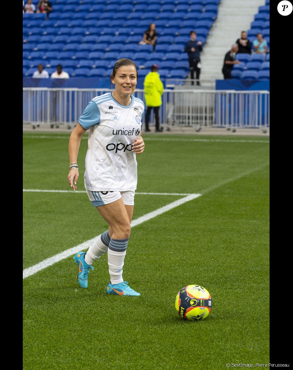 Laure Boulleau lors du match de football caritatif "Le match des héros UNICEF" entre l'OL Légendes et la team Unicef en faveur de l'association Aide Médicale & Caritative France-Ukraine (AMC France-Ukraine) au Groupama Stadium à Lyon, France, le 10 mai 2022. Victoire de Lyon 1 à 0, but de Sonny Anderson. La somme de 482 490€ a été récoltée pour les enfants d'Ukraine. © Pierre Perusseau/Bestimage