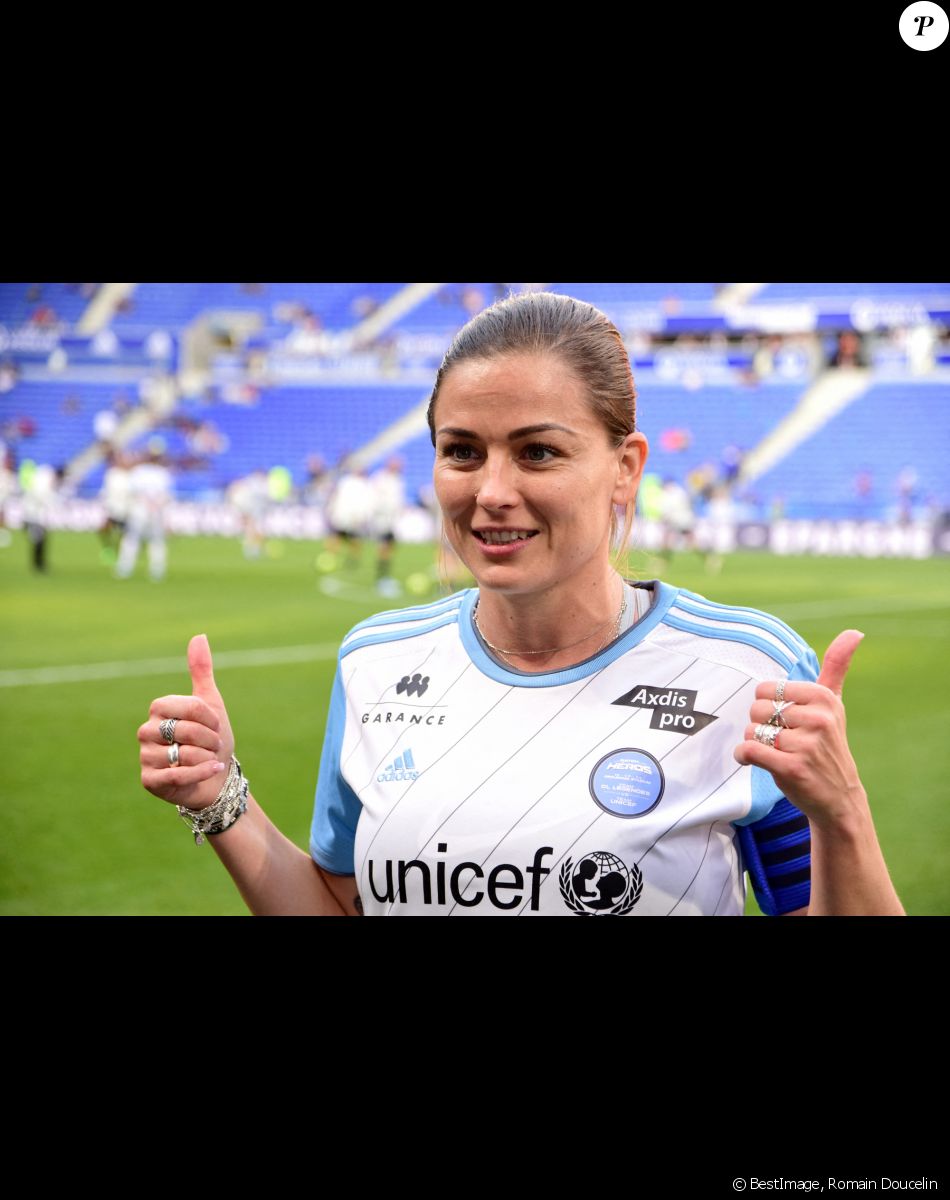 Laure Boulleau lors du match de football caritatif entre l'OL Légendes et la team Unicef au Groupama Stadium à Lyon en faveur des enfants d'Ukraine et pour célébrer les 20 ans du premier titre de Champion de France de l Olympique Lyonnais le 10 mai 2022. © Romain Doucelin / Bestimage