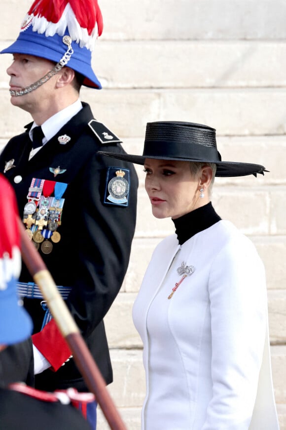 La princesse Charlene de Monaco lors de la Fête Nationale de la principauté de Monaco, le 19 novembre 2022. © Claudia Albuquerque/Bestimage 