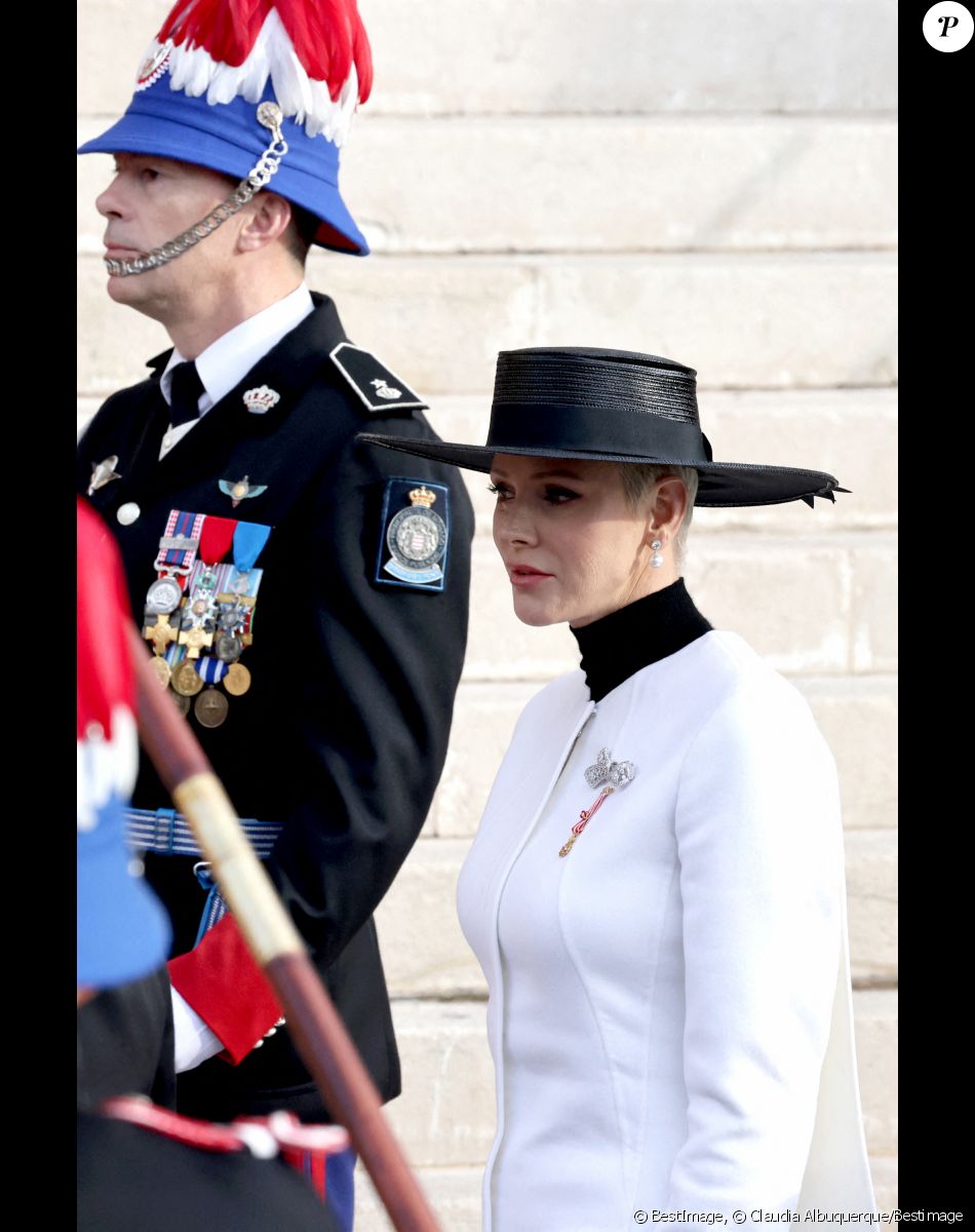 La princesse Charlene de Monaco lors de la Fête Nationale de la principauté de Monaco, le 19 novembre 2022. © Claudia Albuquerque/Bestimage