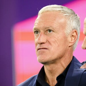 Didier Deschamps entraineur / Selectionneur France Guy Stephan - entraineur adjoint (Fra) lors du match du groupe D opposant la France au Danemark lors de coupe de Monde au stade 974 à Doha au Qatar, le 26 novembre 2022. © Jean-Baptiste Autissier/Panoramic/Bestimage 