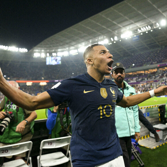 joie des joueurs de l equipe de FRance apres le but de MBAPPE Kylian (FRA) lors du match du groupe D opposant la France au Danemark lors de coupe de Monde au stade 974 à Doha au Qatar, le 26 novembre 2022. © Jean-Baptiste Autissier/Panoramic/Bestimage 